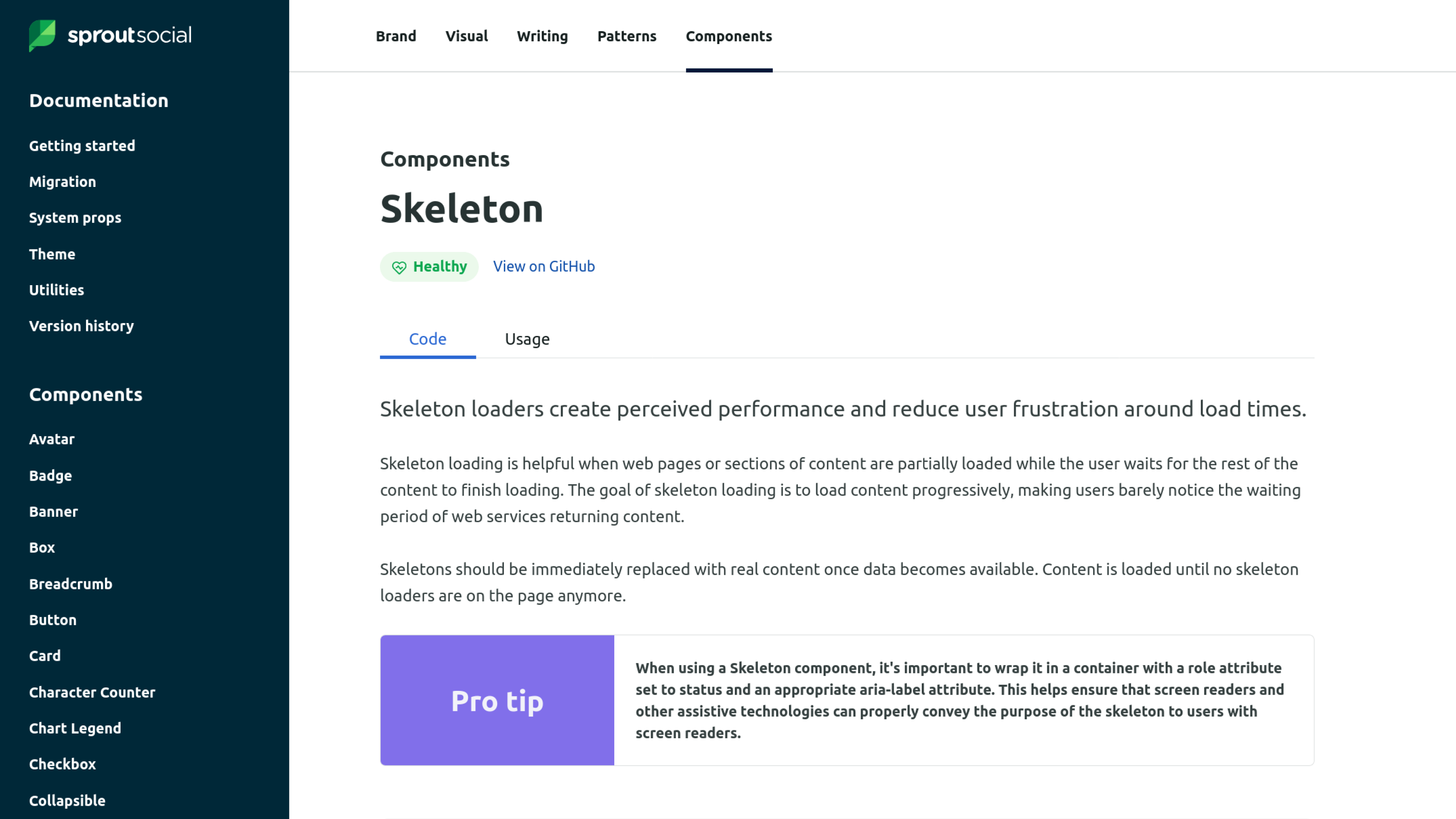 Skeleton component - Seeds design system